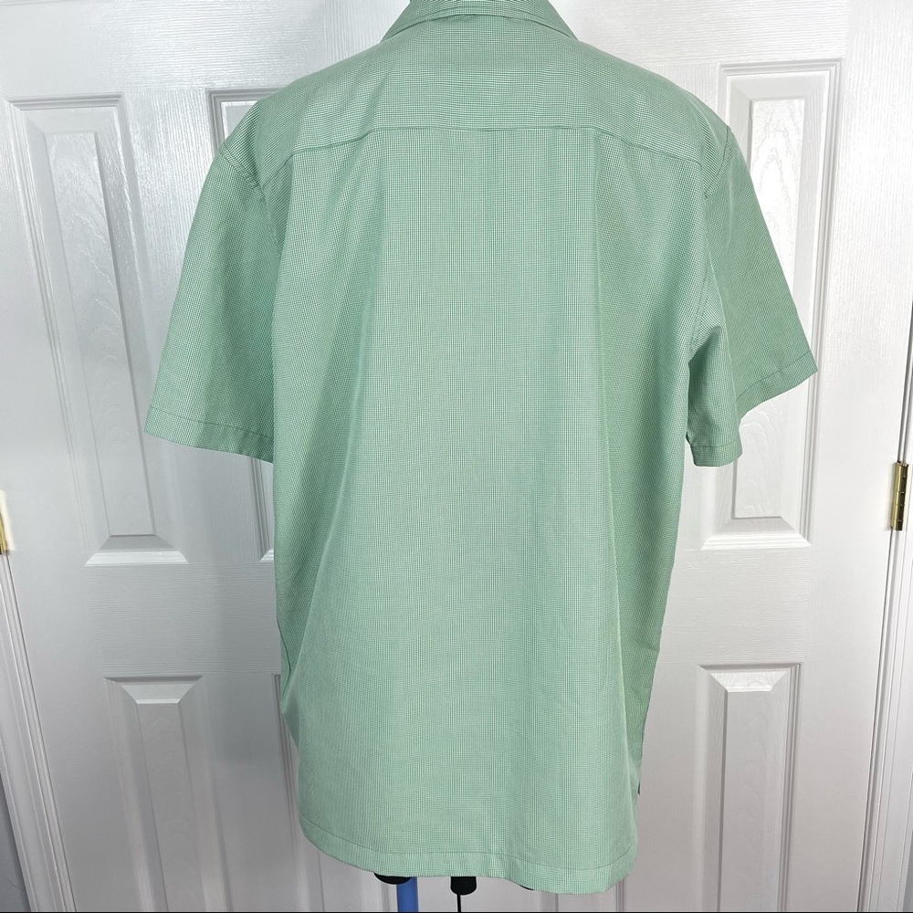 QUIKSILVER button down shirt Casual short sleeve shirt Men’s green white XL - Picture 4 of 10